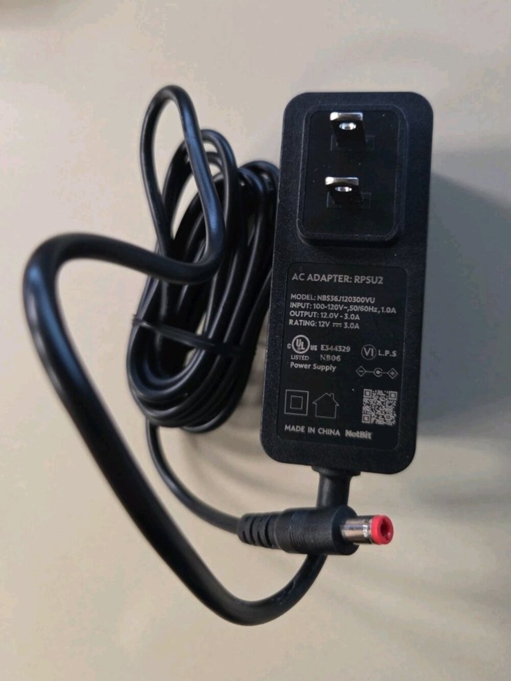 Spectrum AC Adapter Power Supply RPSU2 Model NBS36J120300VU OUTPUT 12.0 V